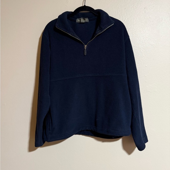 Banana Republic Tops - Banana Republic Navy Fleece Sherpa Quarter Zip Size Small